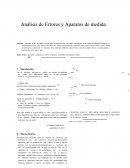 Analisis de errores y aparatos de medida
