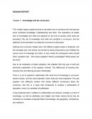 Knowledge and curriculum report ( T. Moore)