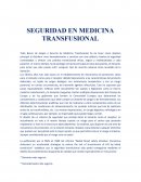 Seguridad en medicina transfusional
