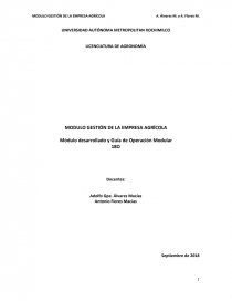 Módulo desarrollado y Guía de Operación Modular. Página 1