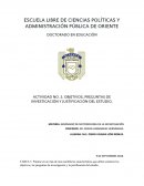 Actividad Objetivos, preguntas de investigación y justificación del estudio