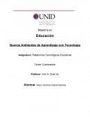 Asignatura: Plataformas Tecnológicas Educativas