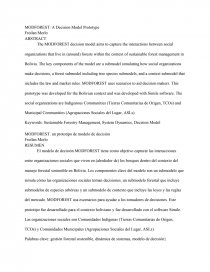 MODFOREST: A Decision Model Prototype. Página 1