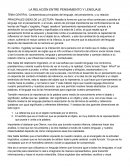 Relacion entre pensamiento y lenguaje