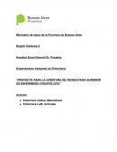 PROYECTO PARA LA APERTURA DE TECNICATURA SUPERIOR EN ENFERMERÍA COHORTE 2019