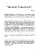 Desde las ciencias occidentales al pensamiento latinoamericano: un contexto colombiano