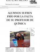 Información al instante ALUMNOS SUFREN FRÍO POR LA FALTA DE SU PROFESOR DE QUÍMICA