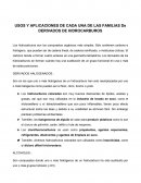 USOS Y APLICACIONES DE CADA UNA DE LAS FAMILIAS De DERIVADOS DE HIDROCARBUROS