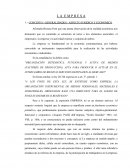 LA EMPRESA - CONCEPTO - GENERALIDADES - ASPECTO JURIDICO Y ECONOMICO