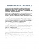 ETAPAS DEL METODO CIENTIFICO