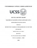 DEFINICÓN DE VARIABLES E INDICADORES DEL PLAN DE TESIS