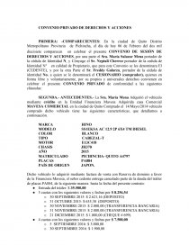 CONVENIO PRIVADO DE DERECHOS Y ACCIONES. Página 1