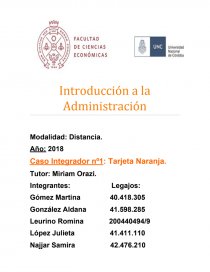 Introducción a la Administración Modalidad: Distancia.. Página 1