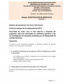 Leer el caso adjunto y responda las preguntas sobre las actividades de marketing operativo y las de investigación de mercados realizadas por un Restaurante de comida mexicana