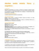 Adultez tardía ámbito físico y cognitivo