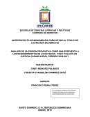 ANALISIS DE LA PRISION PREVENTIVA COMO UNA RESPUESTA A LOS REQUERIMIENTOS DE LA SOCIEDAD