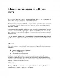 Acampar en la Riviera Maya. Página 1