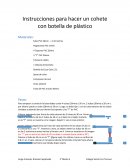 Instrucciones para hacer un cohete con botella de plástico