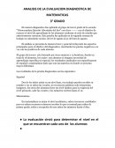 ANALISIS DE LA EVALUACION DIAGNOSTICA DE MATEMATICAS