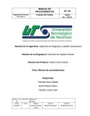 Tema: Manual de procedimientos