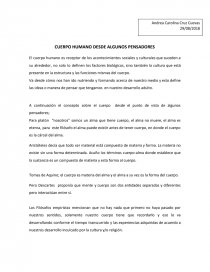 CUERPO HUMANO DESDE ALGUNOS PENSADORES. Página 1