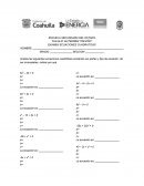 EXAMEN ECUACIONES CUADRATICAS