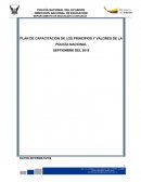 Capacitación sobre los Principios y Valores de la Policía Nacional