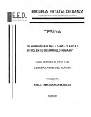 LA DANZA CLÁSICA EN EL DESARROLLO HUMANO