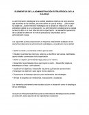 Elementos de la administración estratégica de la calidad