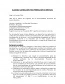Alcanzo cotización para prestación de servicio