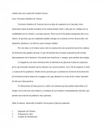 Análisis del caso a partir del modelo Canvas:. Página 1