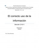 El correcto uso de la información