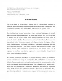 Traditional Literature. Página 1