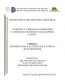 INTRODUCCIÓN A LA LOGÍSTICA Y CADENA DE SUMINISTROS