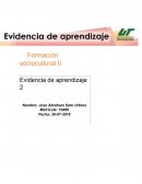 Formación sociocultural II Evidencia