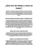 ¿Qué son las fobias y cómo se tratan?