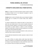 Un Concepto axiologíco del poder estato