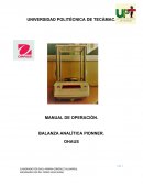 Balanza analítica. UNIVERSIDAD POLITÉCNICA DE TECÁMAC.