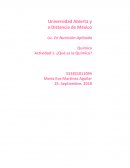 Introducción a la Química. Actividad 1. ¿Qué es la Química?