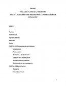 TÍTULO: "LOS VALORES COMO RECURSO PARA LA FORMACIÓN DE LOS ESTUDIANTES"