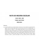 Ejemplo ruta de mejora escolar