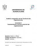 Análisis comparativo de las Teorías de las Organizaciones