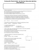 Evaluación Electricidad de Ciencias Naturales Quintos años Básicos s/r