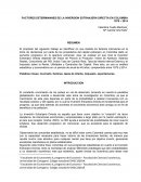 FACTORES DETERMINANES DE LA INVERSION EXTRANJERA DIRECTA EN COLOMBIA