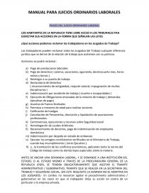 MANUAL PARA JUICIOS ORDINARIOS LABORALES. Página 1