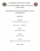 PEDAGOGÍA DE LAS CIENCIAS EXPERIMENTALES DE LA INFORMÁTICA