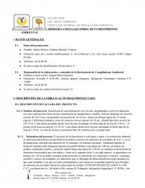 Lineamientos para declaratoria ambiental. Página 1