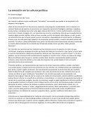 La emoción en la cultura política