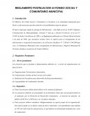 REGLAMENTO POSTULACION Al FONDO SOCIAL Y COMUNITARIO MUNICIPAL