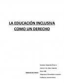 LA EDUCACIÓN INCLUSIVA COMO UN DERECHO
